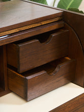 Load image into Gallery viewer, 1960s Mid Century Walnut Roll-Top Secretary Desk by Hooker