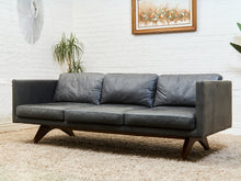 Load image into Gallery viewer, Leather Sofa with Sculptural base