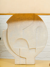 Load image into Gallery viewer, Sculptural Textured Ceramic Lamp with Linen Shade