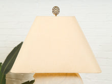 Load image into Gallery viewer, Sculptural Textured Ceramic Lamp with Linen Shade