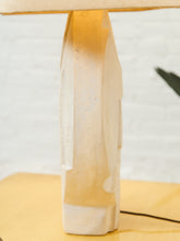 Load image into Gallery viewer, Sculptural Textured Ceramic Lamp with Linen Shade