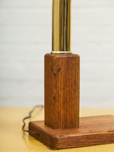 Load image into Gallery viewer, 1970’s Brass and Oak Vintage Table Lamp