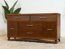 Load image into Gallery viewer, Mid-Century Modern Walnut Dresser with slat Detailing