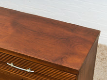 Load image into Gallery viewer, Mid-Century Modern Walnut Dresser with slat Detailing