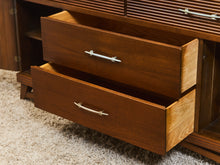 Load image into Gallery viewer, Mid-Century Modern Walnut Dresser with slat Detailing