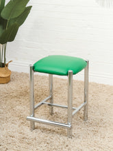 Load image into Gallery viewer, 1970’s Chrome Kelly Green Stools