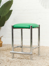 Load image into Gallery viewer, 1970’s Chrome Kelly Green Stools