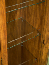 Load image into Gallery viewer, Mid Century Tall Glass Front Display Cabinet in Warm Oak Finish