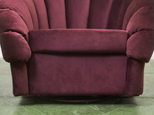 Load image into Gallery viewer, Plum Velvet Art Deco Channel-Back Lounge Chair