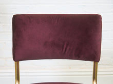 Load image into Gallery viewer, Set of Six Plum Velvet & Brass 70’s Deco Revival Dining Chairs