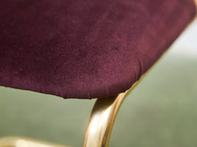 Load image into Gallery viewer, Set of Six Plum Velvet & Brass 70’s Deco Revival Dining Chairs