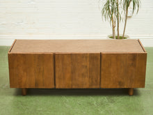 Load image into Gallery viewer, Minimalist Wood Leather Stone Console Cabinet