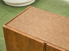 Load image into Gallery viewer, Minimalist Wood Leather Stone Console Cabinet