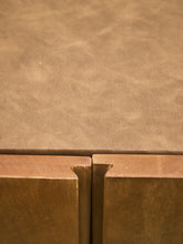 Load image into Gallery viewer, Minimalist Wood Leather Stone Console Cabinet