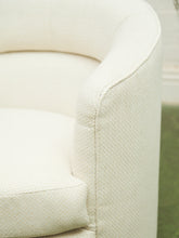 Load image into Gallery viewer, Barrel-Back Swivel Chair in Ivory Textured Bouclé