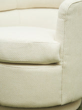 Load image into Gallery viewer, Barrel-Back Swivel Chair in Ivory Textured Bouclé