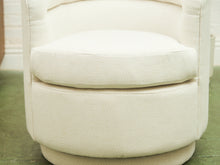 Load image into Gallery viewer, Barrel-Back Swivel Chair in Ivory Textured Bouclé
