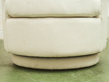 Load image into Gallery viewer, Barrel-Back Swivel Chair in Ivory Textured Bouclé