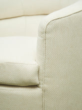 Load image into Gallery viewer, Barrel-Back Swivel Chair in Ivory Textured Bouclé