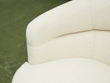 Load image into Gallery viewer, Barrel-Back Swivel Chair in Ivory Textured Bouclé
