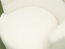 Load image into Gallery viewer, Barrel-Back Swivel Chair in Ivory Textured Bouclé