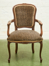 Load image into Gallery viewer, Louis XV-Style Leopard Velvet Armchair