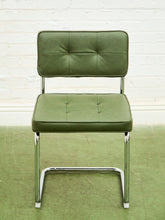 Load image into Gallery viewer, Olive Green Chrome Dining Chair