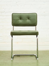 Load image into Gallery viewer, Olive Green Chrome Dining Chair
