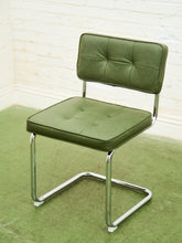 Load image into Gallery viewer, Olive Green Chrome Dining Chair