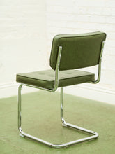 Load image into Gallery viewer, Olive Green Chrome Dining Chair