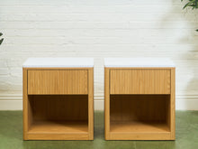 Load image into Gallery viewer, White Top Blonde Nightstands