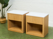 Load image into Gallery viewer, White Top Blonde Nightstands