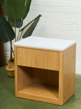 Load image into Gallery viewer, White Top Blonde Nightstands