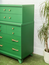 Load image into Gallery viewer, Kelly Green Vintage Highboy Gold Hardware