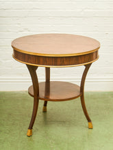 Load image into Gallery viewer, Neoclassical Antique Round Table with Brass Trim