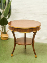 Load image into Gallery viewer, Neoclassical Antique Round Table with Brass Trim