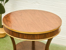 Load image into Gallery viewer, Neoclassical Antique Round Table with Brass Trim