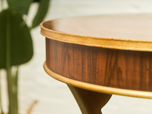 Load image into Gallery viewer, Neoclassical Antique Round Table with Brass Trim