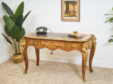Load image into Gallery viewer, 19th Century Antique Louis XV Style Bureau Plat Writing Table Bronze
