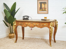 Load image into Gallery viewer, 19th Century Antique Louis XV Style Bureau Plat Writing Table Bronze