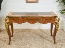 Load image into Gallery viewer, 19th Century Antique Louis XV Style Bureau Plat Writing Table Bronze