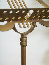 Load image into Gallery viewer, Vintage Brass Music Lectern with Classic Harp Lyre Motif and Ornate Footed Base