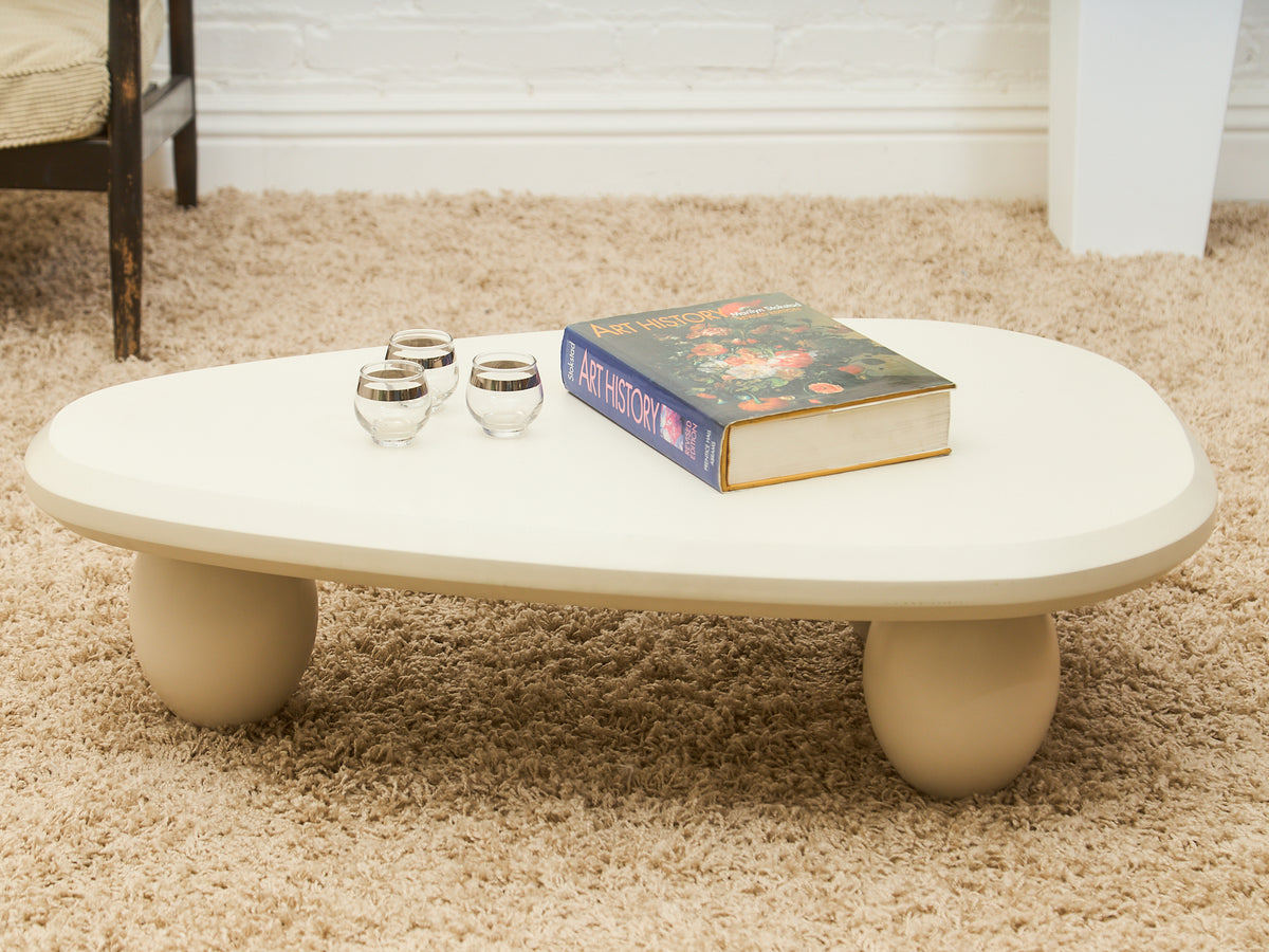 White Sculptural Coffee Table – Sunbeam Vintage