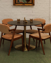 Load image into Gallery viewer, Gold Base Walnut Top Dining Table