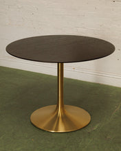Load image into Gallery viewer, Gold Base Walnut Top Dining Table