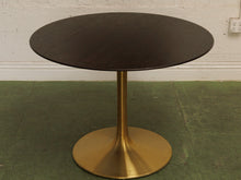Load image into Gallery viewer, Gold Base Walnut Top Dining Table
