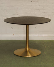 Load image into Gallery viewer, Gold Base Walnut Top Dining Table