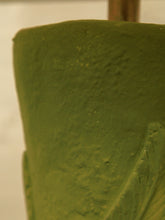 Load image into Gallery viewer, Bamboo Green Ceramic Lamp w/ Rectangle Shade