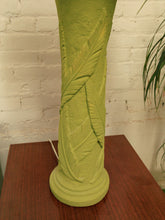 Load image into Gallery viewer, Bamboo Green Ceramic Lamp w/ Rectangle Shade