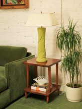 Load image into Gallery viewer, Bamboo Green Ceramic Lamp w/ Rectangle Shade